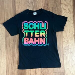 Schlitterbahn Gildan Kids Black Tee with Vibrant Multicolor Design